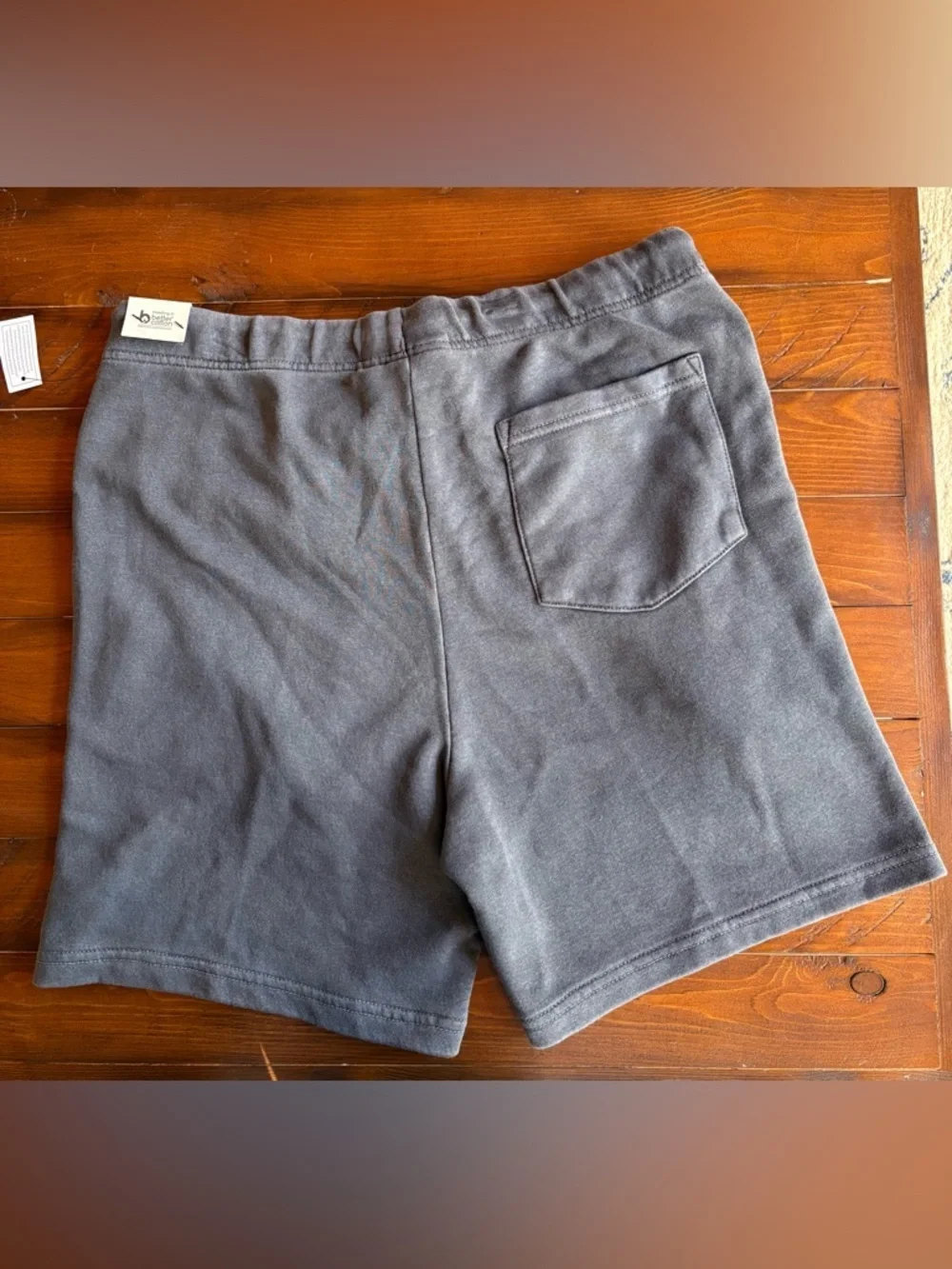 Men's 6” inseam sz S, NWT Gray Drawstring Fleece Shorts, 2 side, 1 back pocket